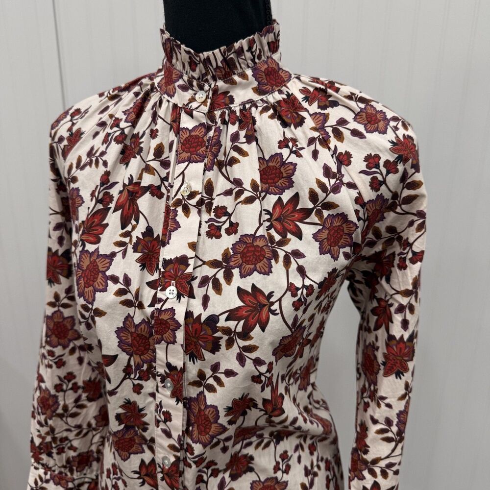 Laroque Original Women's XS Multicolor Floral Autumn Vine Perry Button-Front Top - Picture 2 of 6